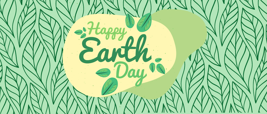 Banner that says "Happy Earth Day"