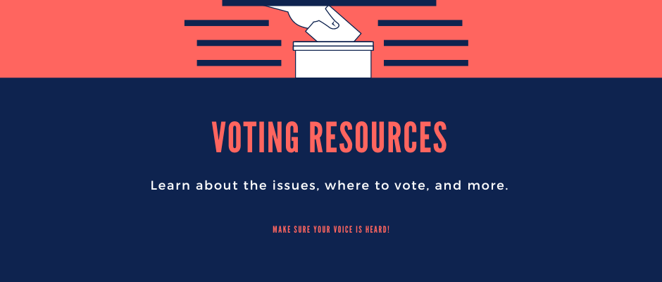 Voting Resources Learn about the issues, where to vote, and more.