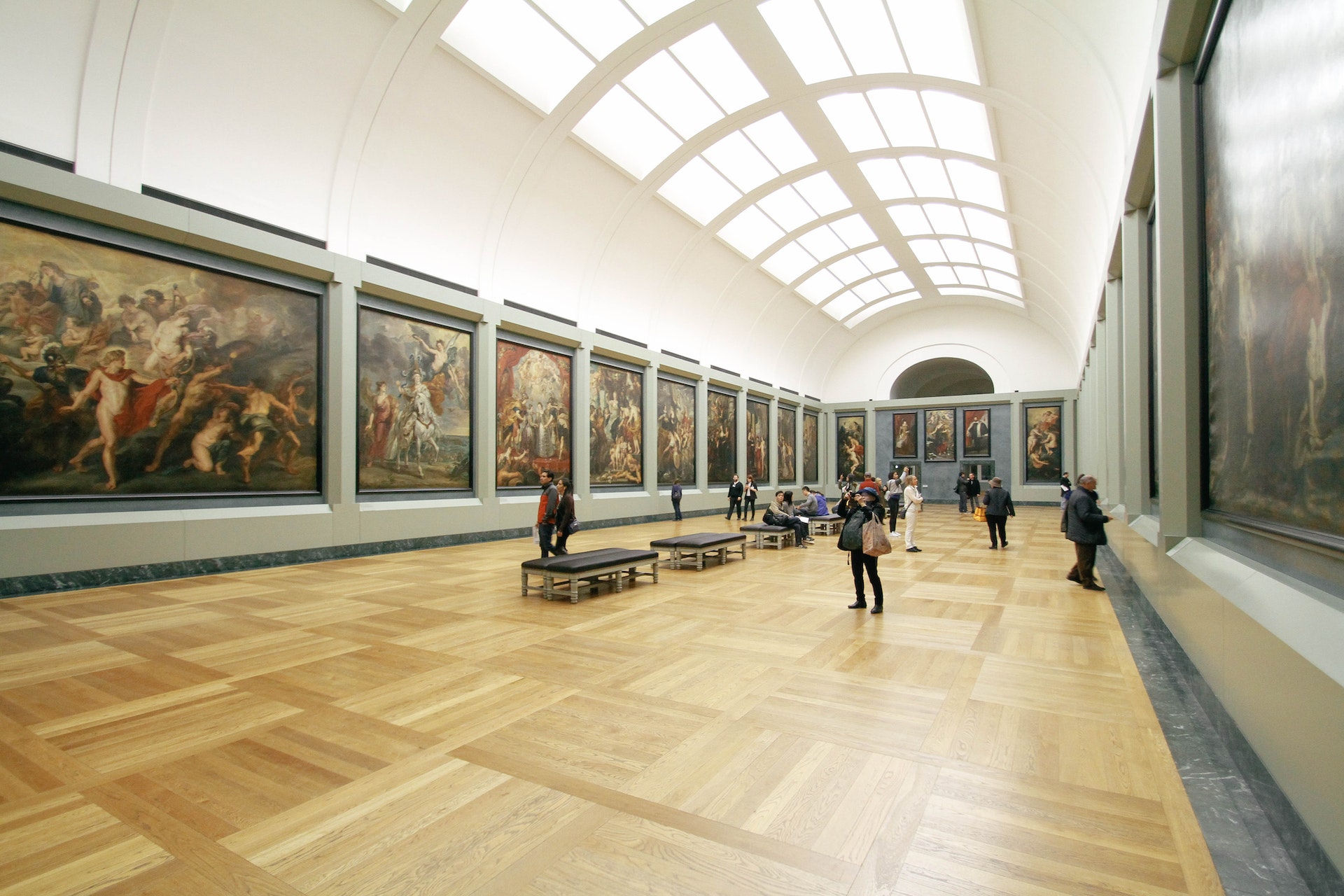 Gallery of images in a museum