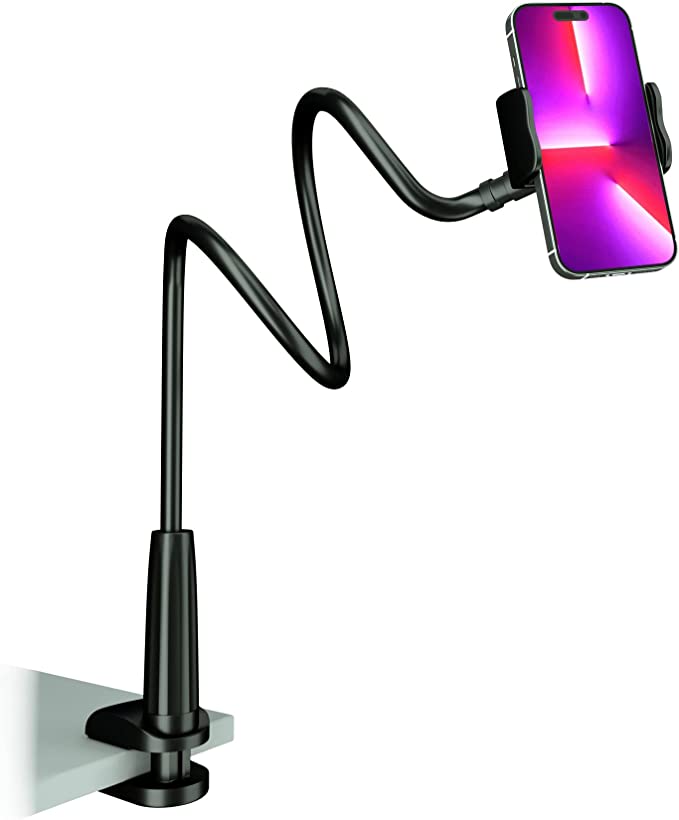 A phone holder that clips onto a table or other surface. Perfect for filming yourself doing a craft, etc.