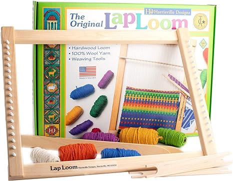 A miniature loom that you can hold on your lap. Perfect for kids.