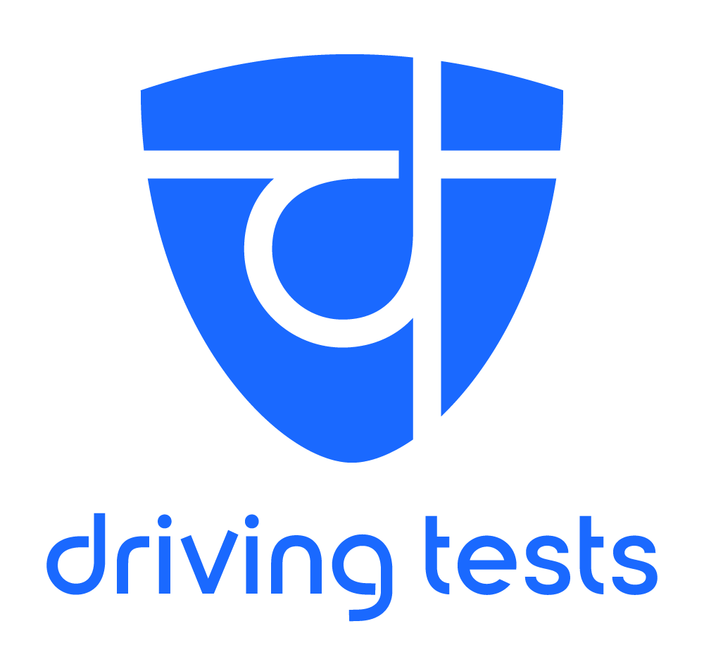 Blue and white logo for Driving Tests