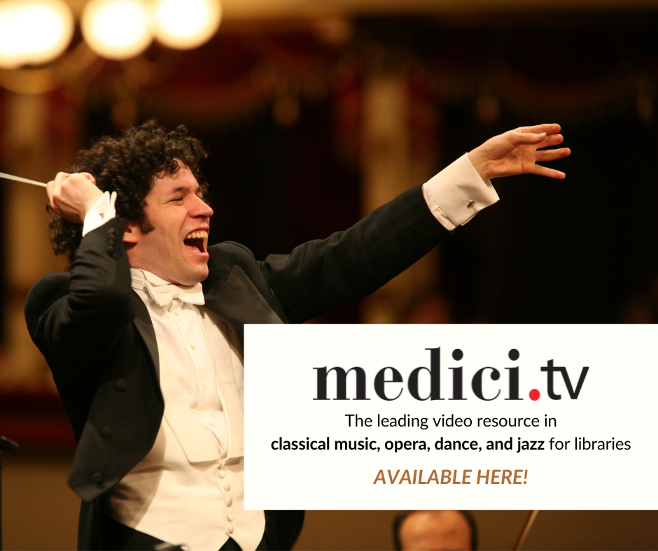 image of conductor with baton conducting music that says medici.tv