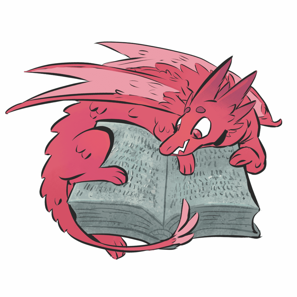 Dragon on book